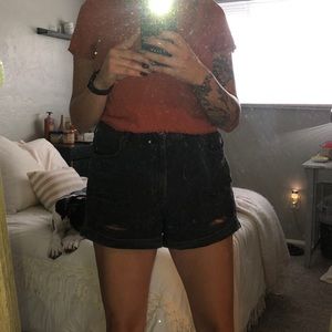 Size 14 American Eagle distressed black jean short